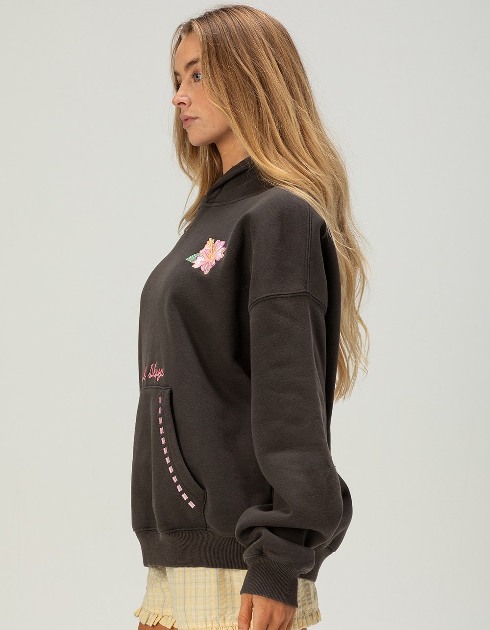 MALIBU SKYYE Tropical Womens Hoodie - BLACK