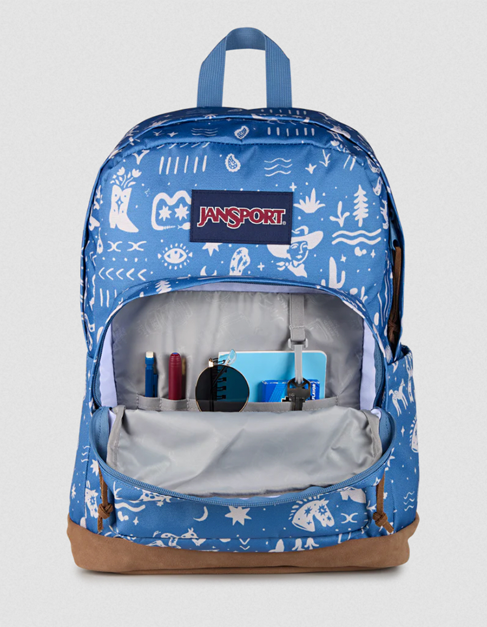 JANSPORT Right Pack Backpack - YEEHAW & HORSE ELEMENTAL BLUE