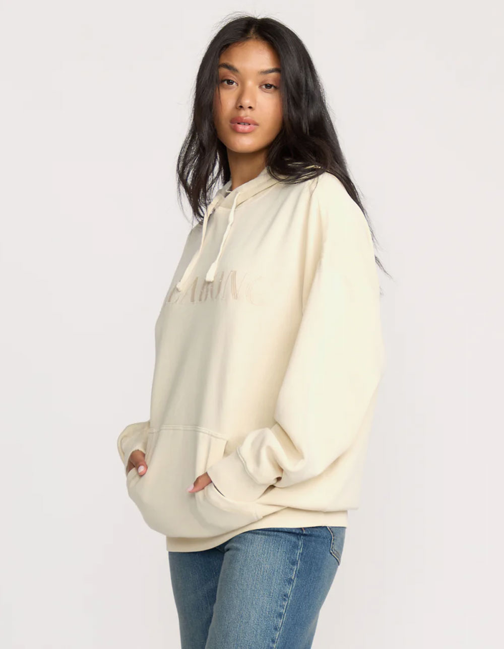 BILLABONG Hi Tide Dip Womens Oversized Hoodie - CREAM