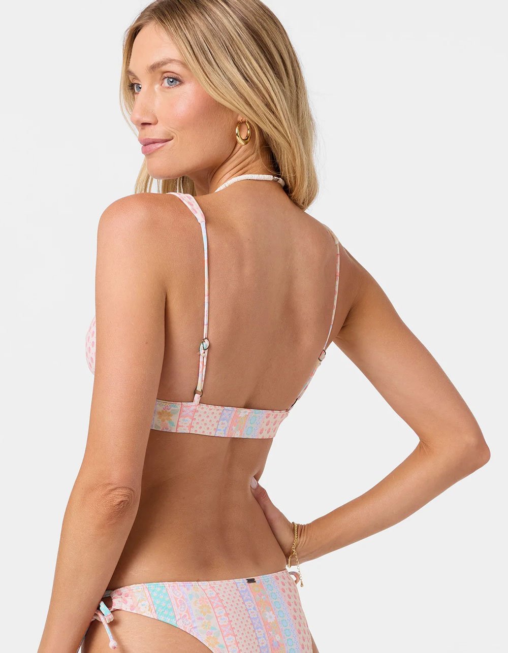 O'NEILL Bali Floral Cancun Reversible Bralette Bikini Top - Cream Combo