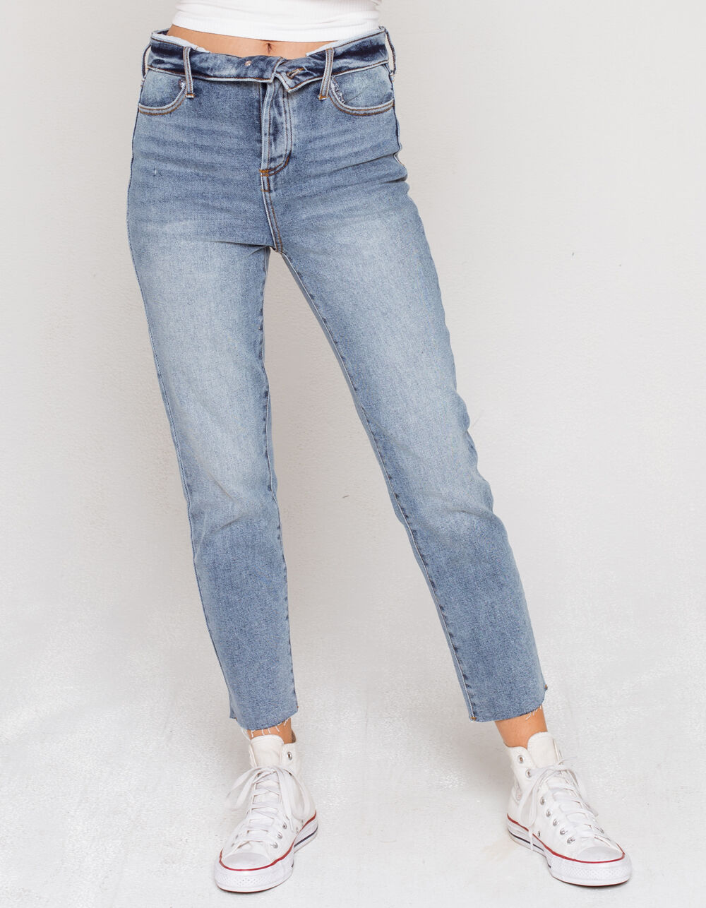 RSQ Fold Over Waist Womens Jeans - MEDIUM WASH | Tillys