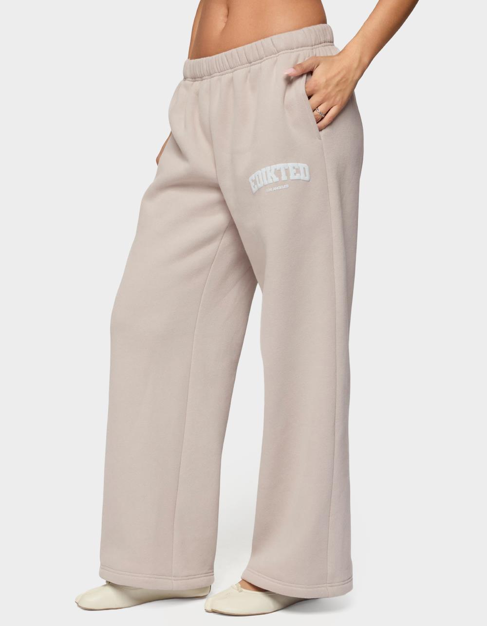 Edikted LA Sweatpants - BEIGE