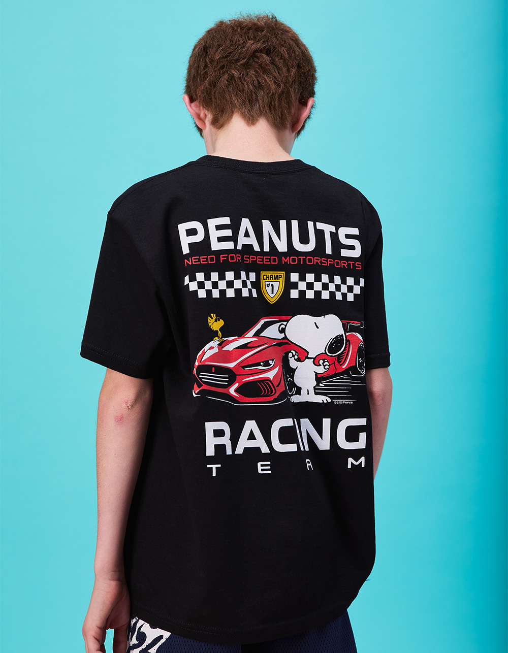 RIOT SOCIETY x Peanuts Racing Boys Tee - BLACK