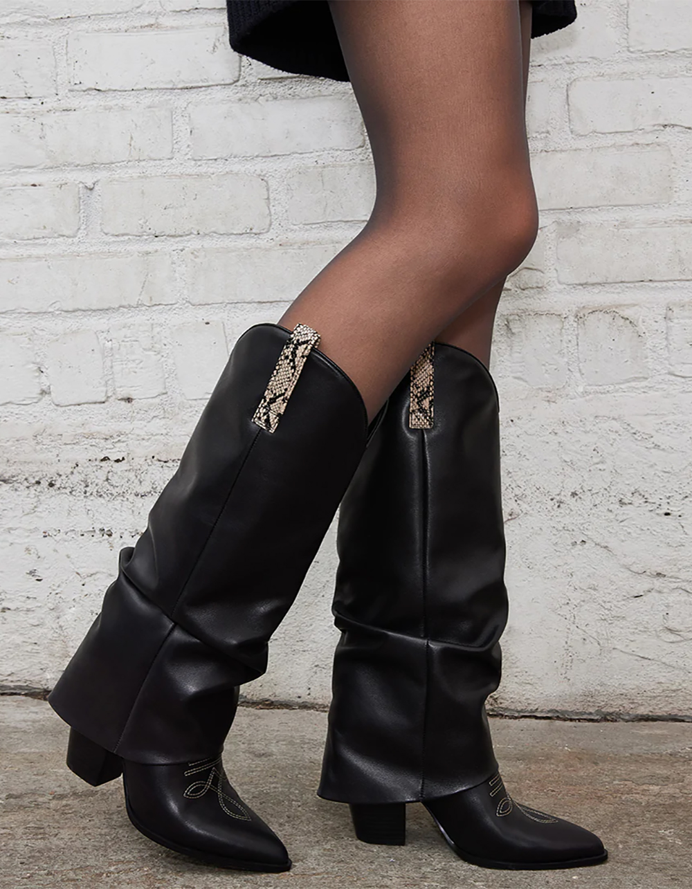 STEVE MADDEN Lassy Fold Over Western Womens Boots - BLACK | Tillys