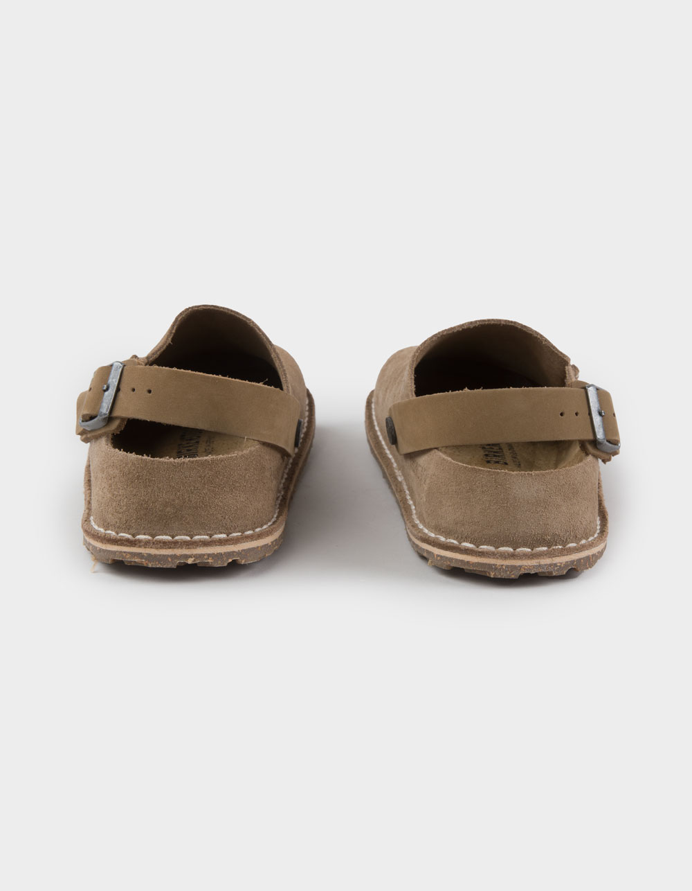 BIRKENSTOCK Lutry Premium Suede Womens Clogs - TAUPE
