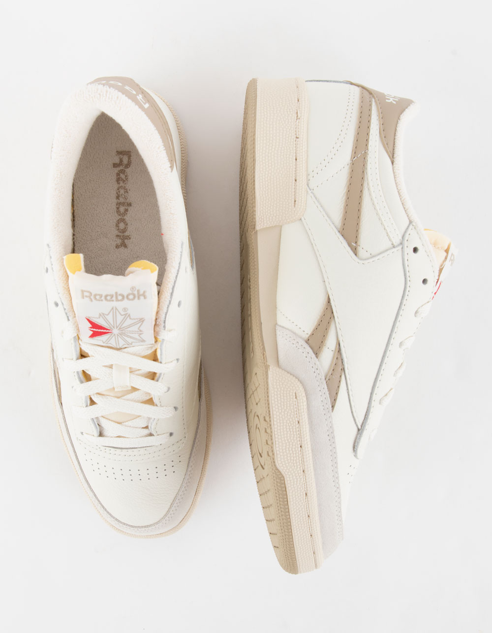 Reebok Club C revenge sneakers in off-white with beige detail