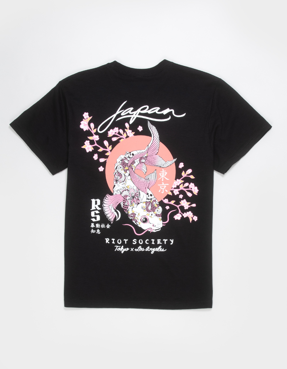 RIOT SOCIETY Koi Blossom Boys Tee - BLACK