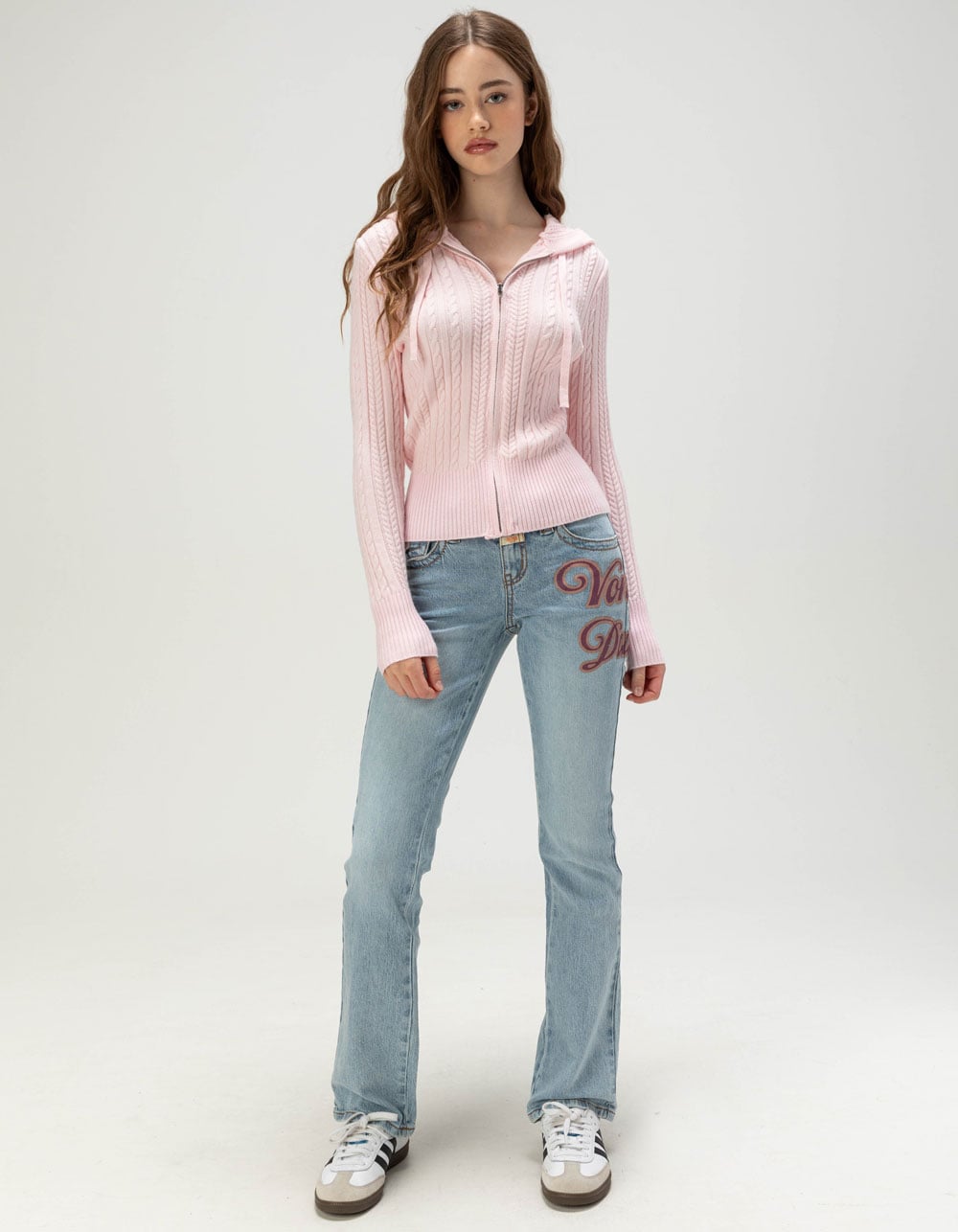 VON DUTCH Low Rise Flap Pocket Womens Bootcut Jeans - LIGHT WASH