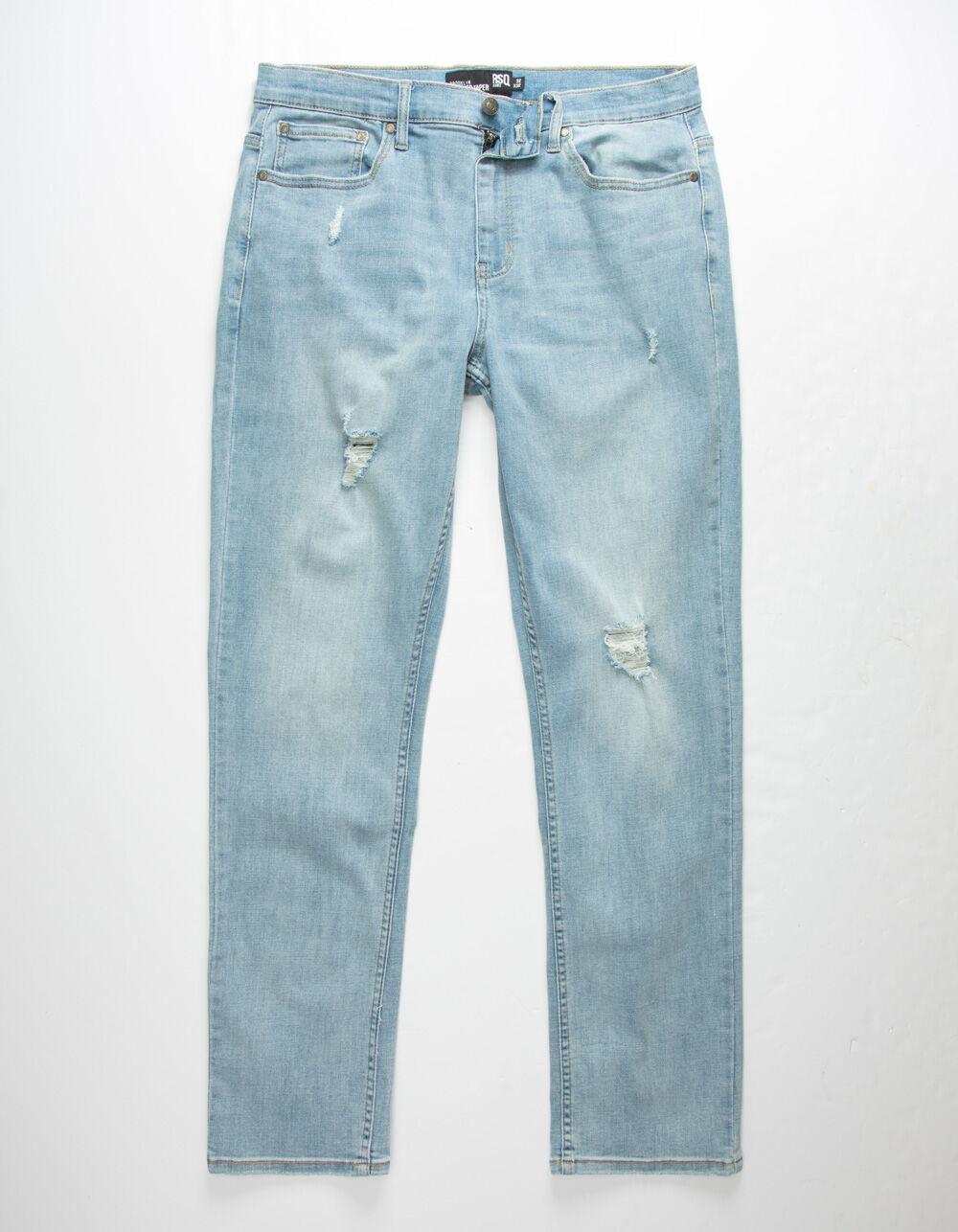 RSQ Mens Relaxed Taper Light Vintage Destroyed Jeans image number 0