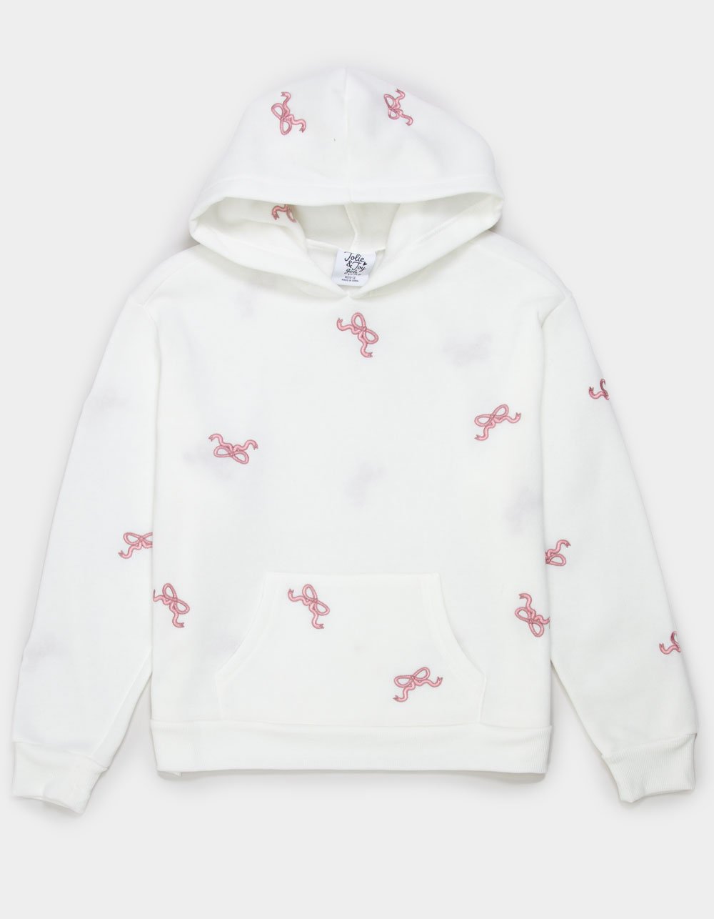 JOLIE & JOY Bow Girls Hoodie - WHITE