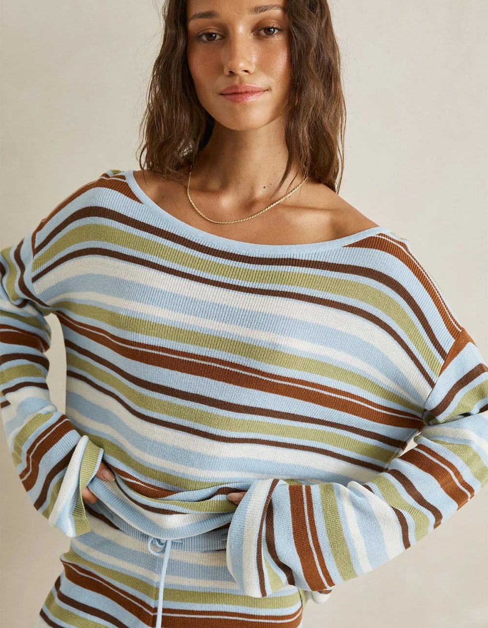 RHYTHM Frankie Stripe Womens Long Sleeve Top - MULTI