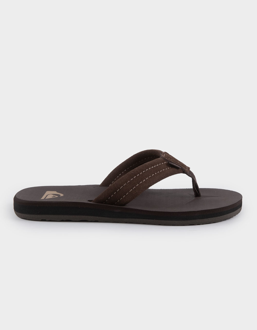 QUIKSILVER Carver Suede Core Boys Flip Flops - DARK BROWN