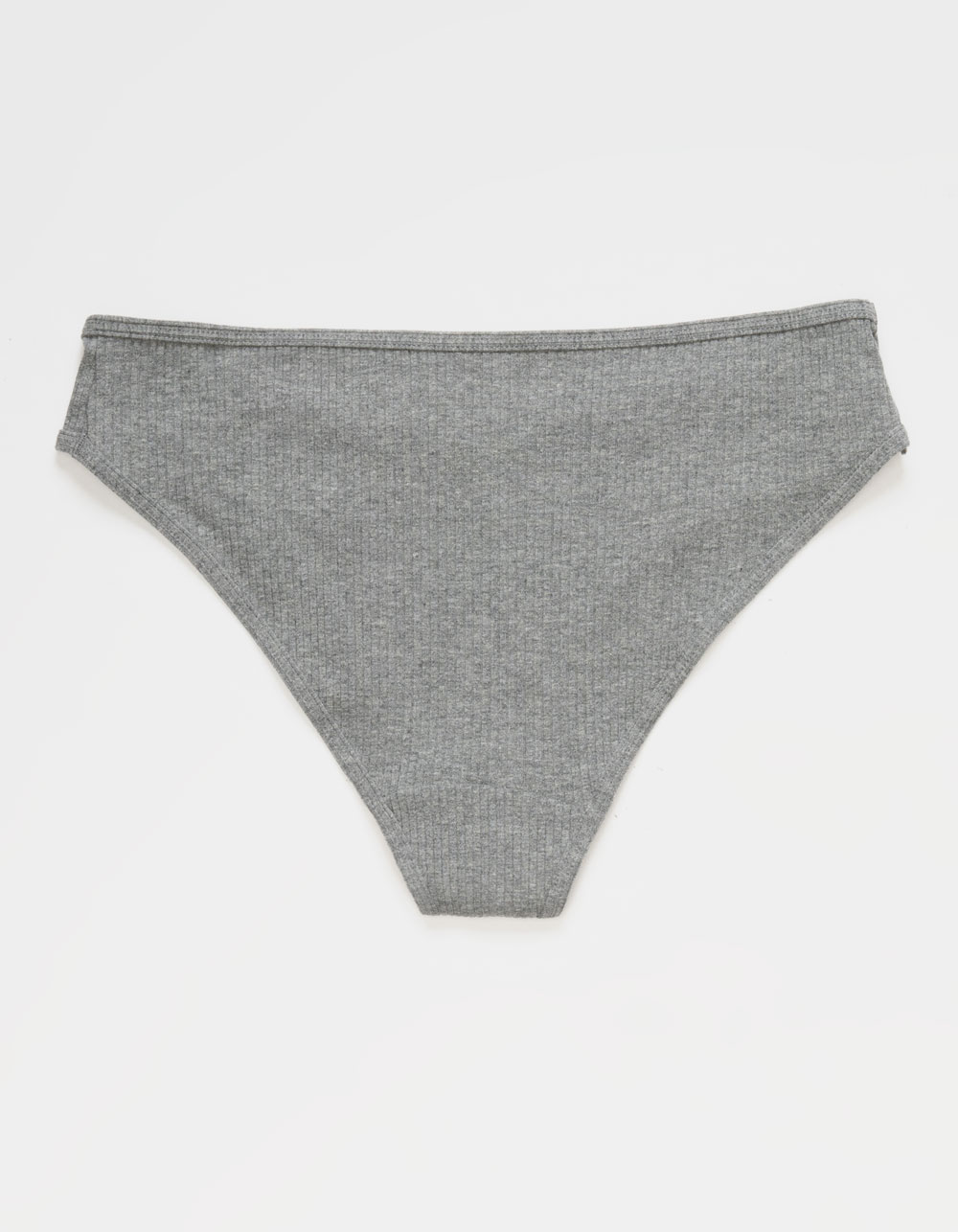 FULL TILT Rib V Bikini Panties - HEATHER GRAY