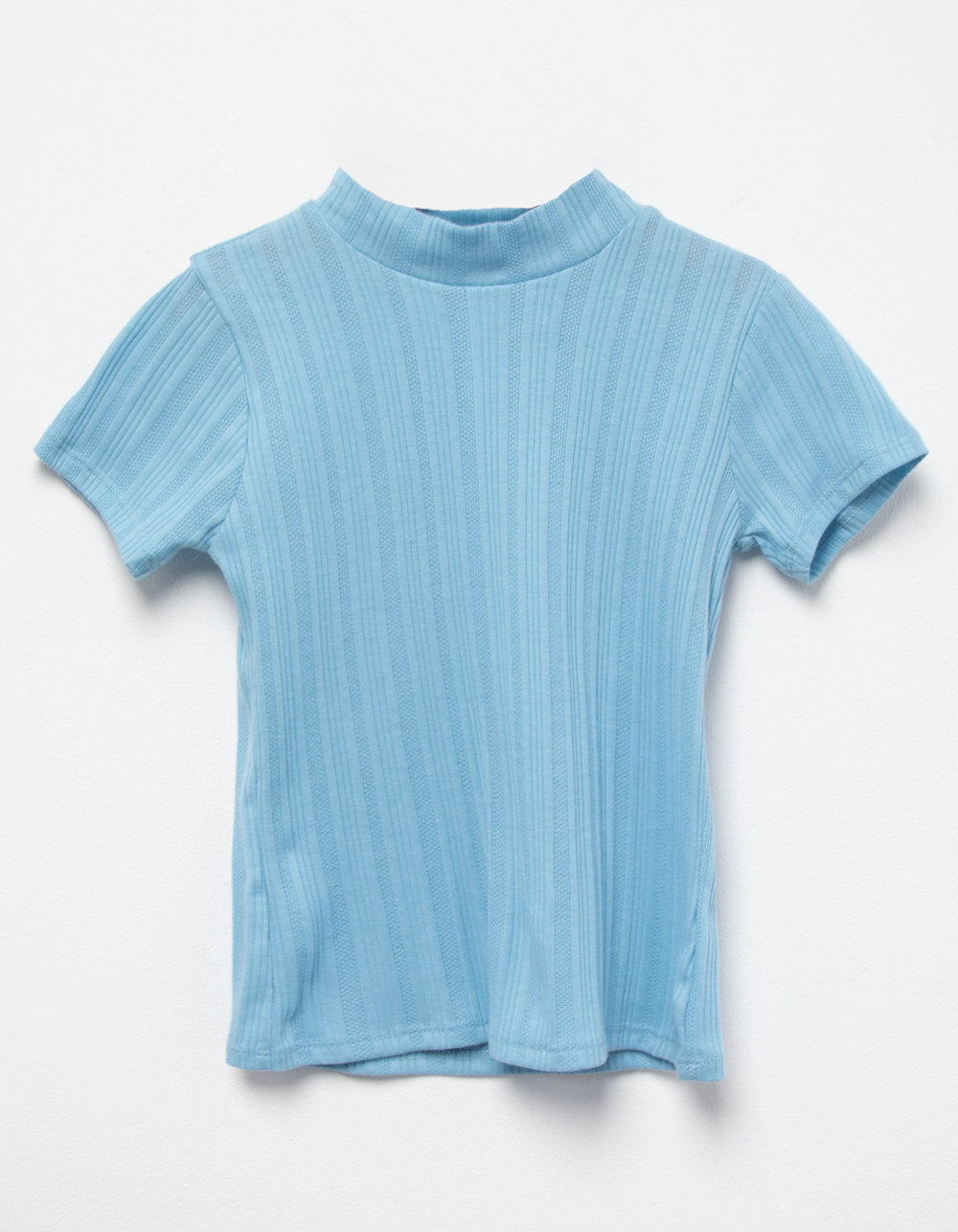 FULL TILT Girls Mock Neck Top BLUE Tillys