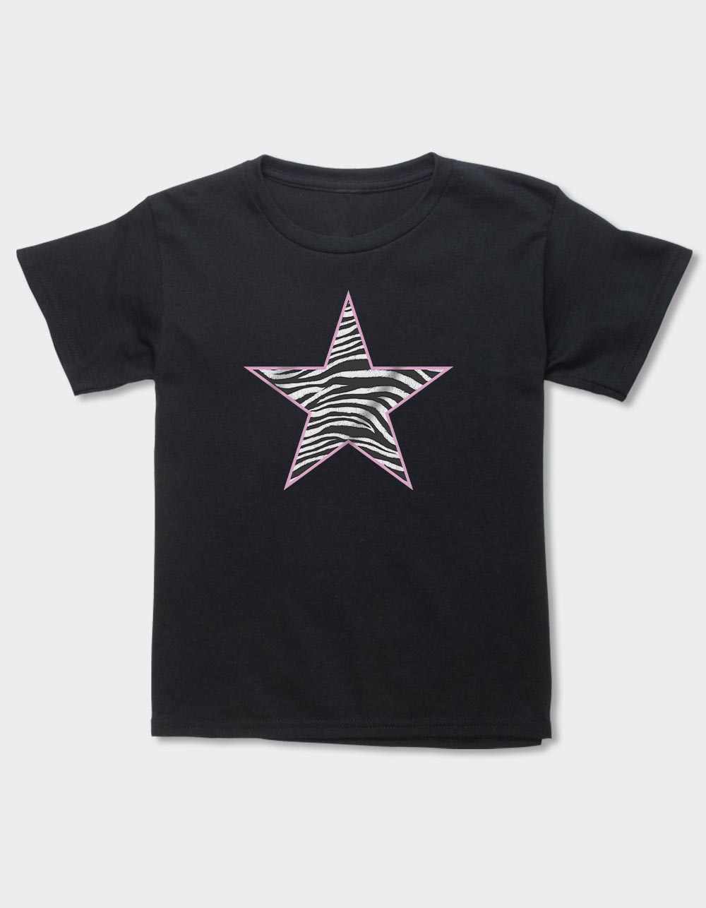 STAR Zebra Unisex Kids Tee - BLACK