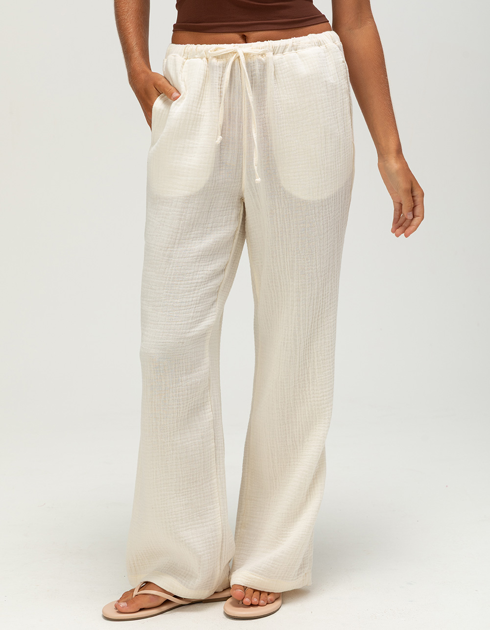 INDIGO REIN Gauze Womens Beach Pants - CREAM