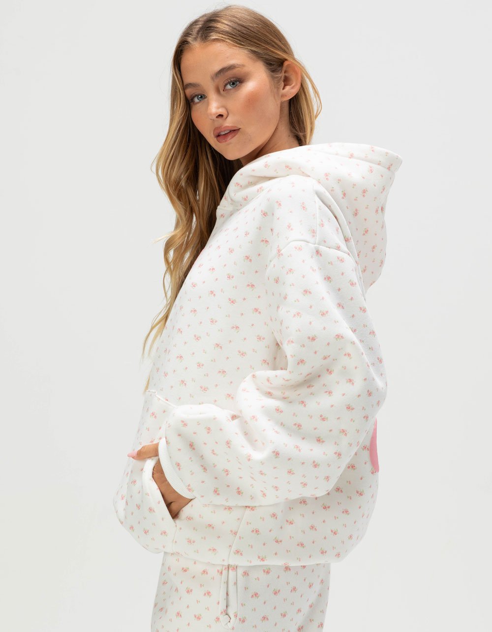 HAPPY CAMP3R Garden Confetti Womens Hoodie - WHITE