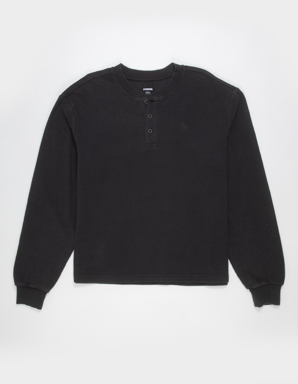 RSQ Mens Henley Thermal - BLACK