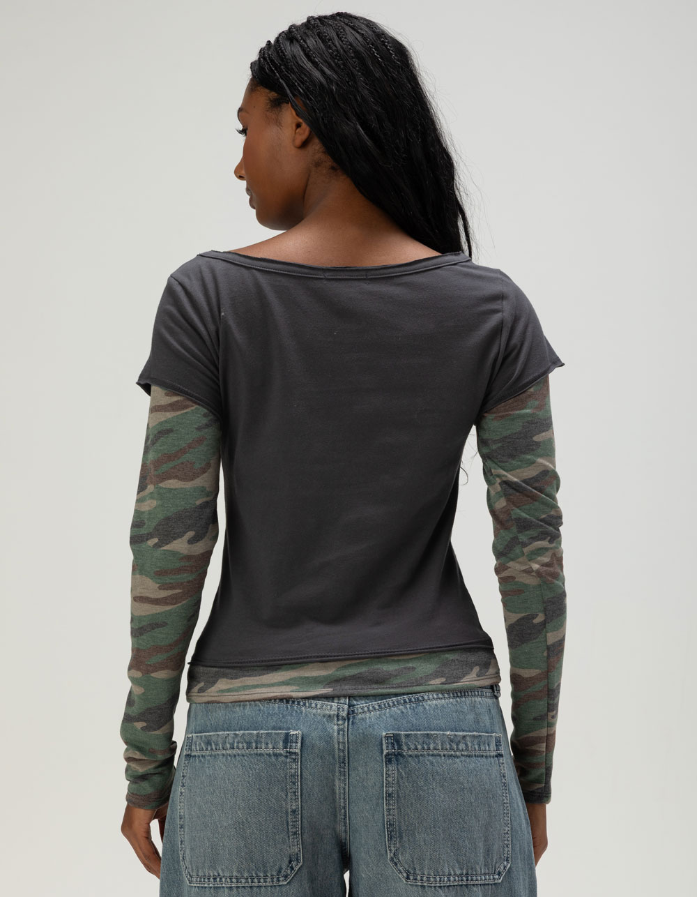 FULL TILT CAMO Long Sleeve 2fer Tee