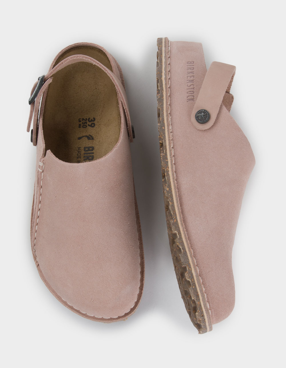 BIRKENSTOCK Lutry Premium Suede Womens Clogs - LIGHT PINK