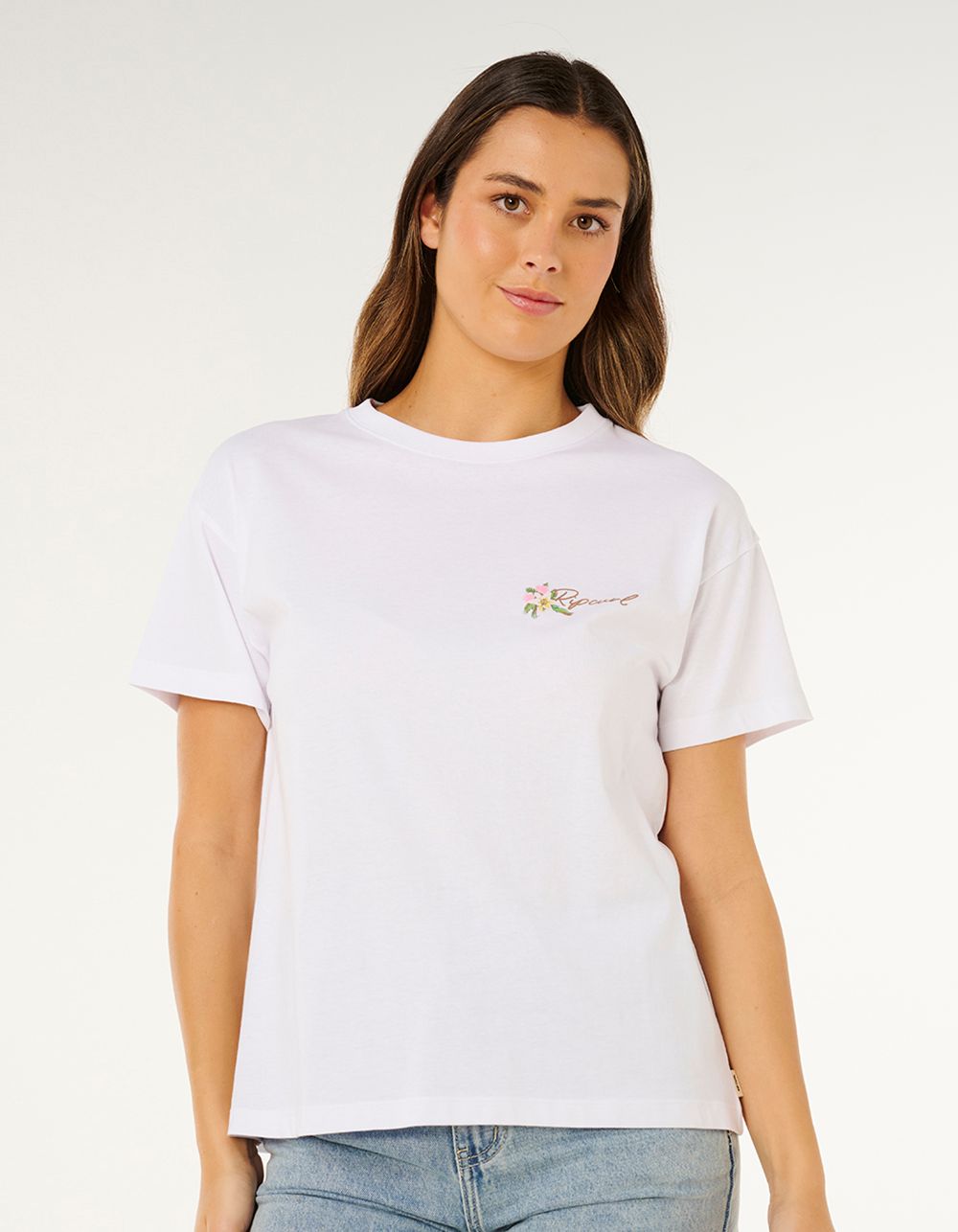 RIP CURL Poolside Relaxed Womens Tee - WHITE