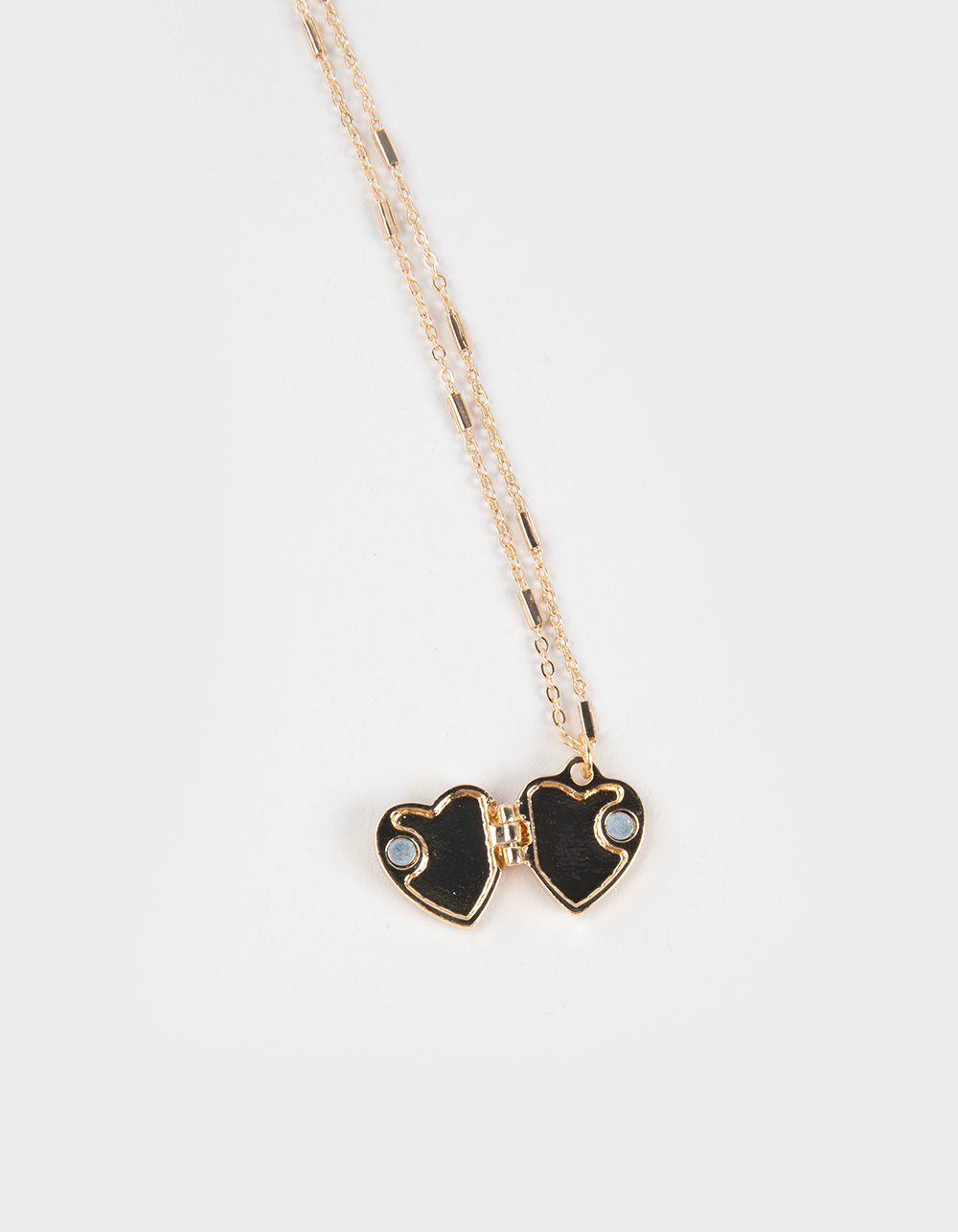 FULL TILT Layered Cross/Heart Locket Necklace - GOLD