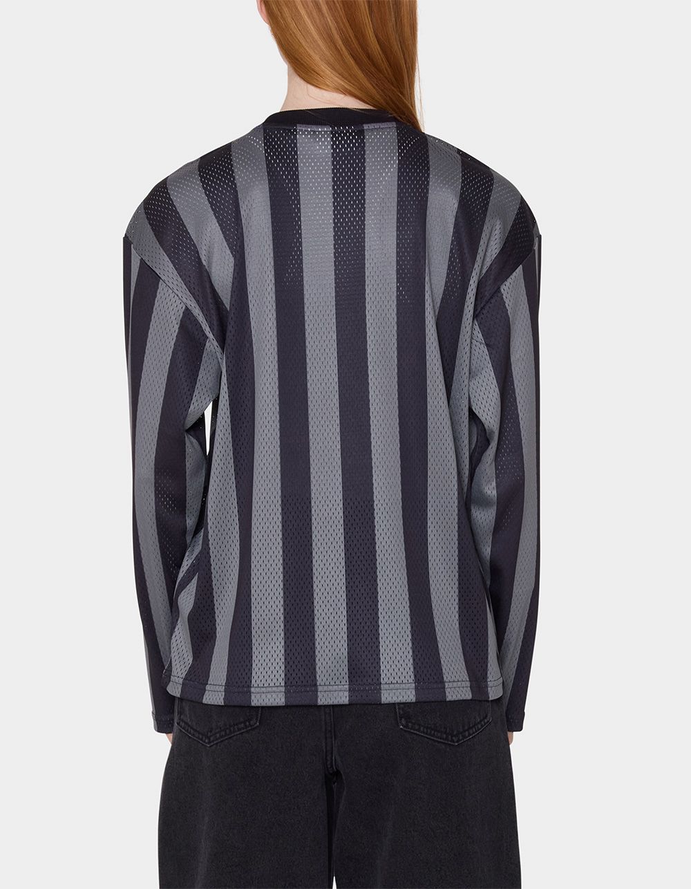 OBEY Bound Mesh Stripe Womens Long Sleeve Tee - OXFORD