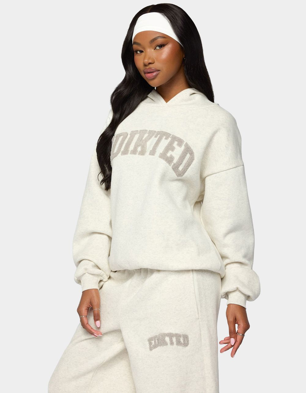 Edikted To You Oversized Hoodie - LIGHT GRAY