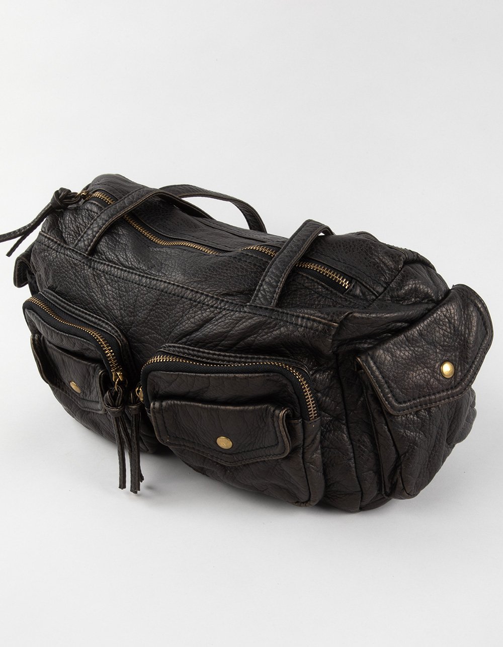 Emily Washed Shoulder Bag - WASHED BLACK