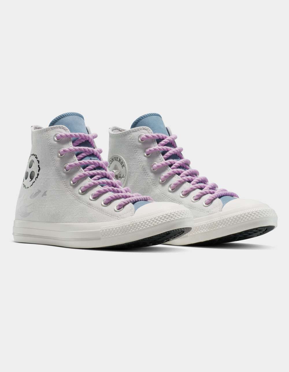 CONVERSE x Naruto Shippuden Sasuke Chuck Taylor All Star High Top Shoes - WHITE COMBO