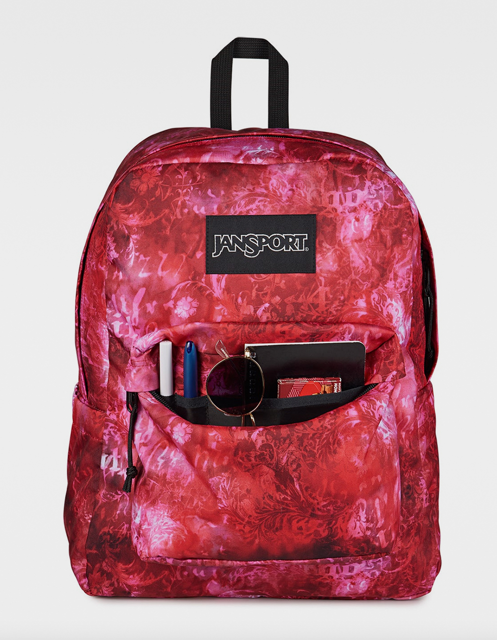 JANSPORT SuperBreak Plus Backpack - AFFLICTED DYED RED