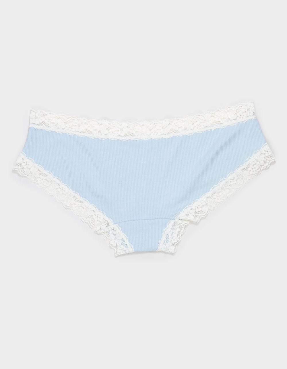 FULL TILT Rib Lace Trim Cheeky Panties - SKY BLUE