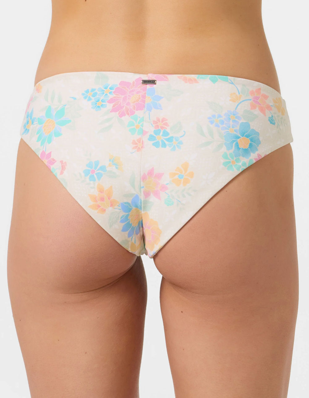 O'NEILL Bali Floral Comber Mid Rise Reversible Medium Bikini Bottoms - Cream Combo