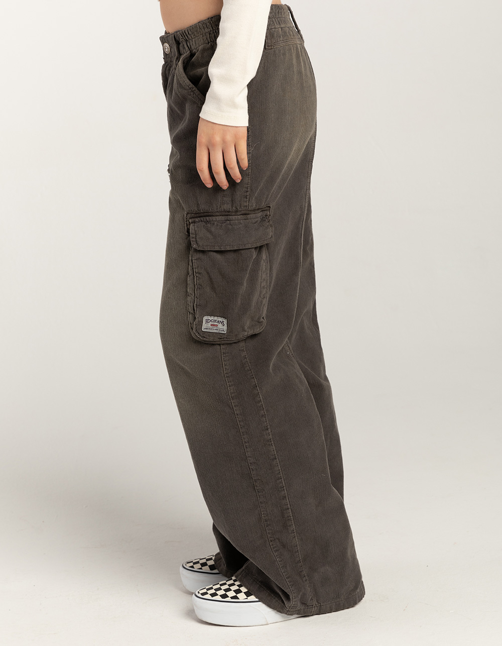 Mid CHARCOAL Tillys Urban Womens | - Rise Outfitters Y2K Corduroy Pants BDG Cargo