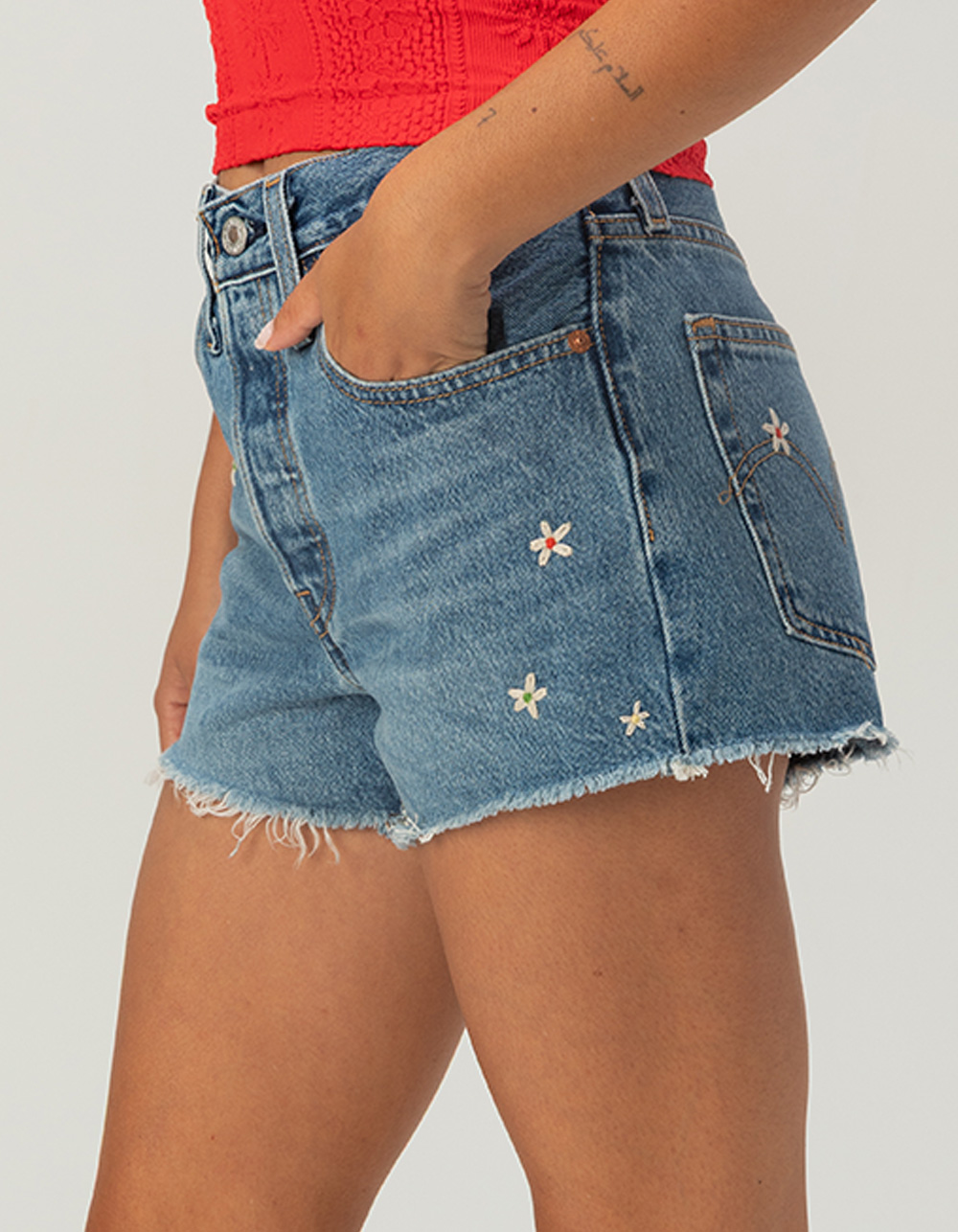 LEVI'S 501 Womens High Rise Denim Shorts - Bee The Bonnet DARK BLAST