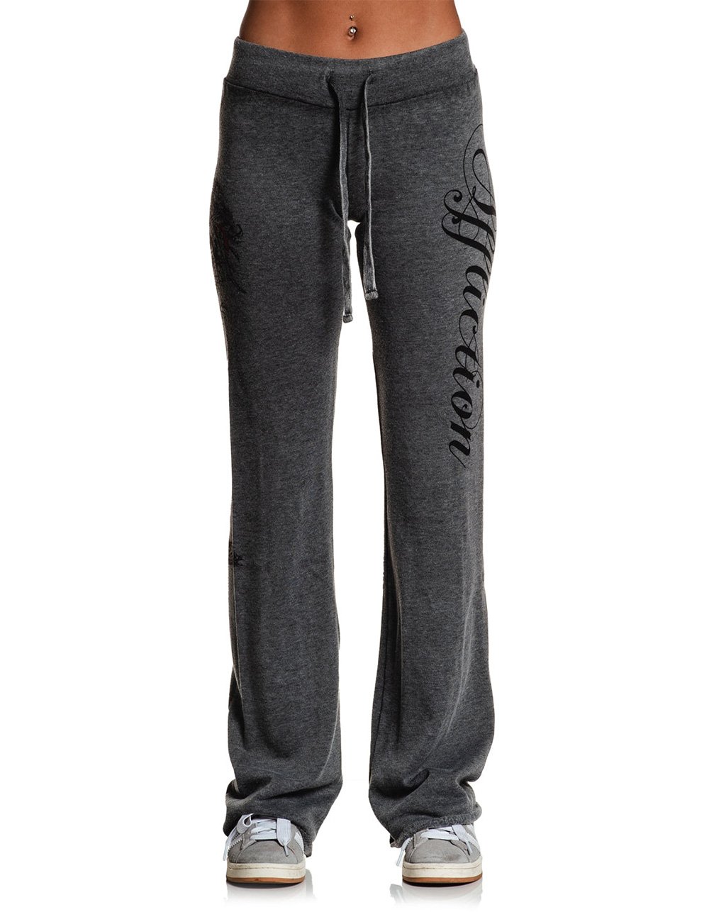 AFFLICTION Roses For The Dead Womens Sweatpants - OFF-BLACK