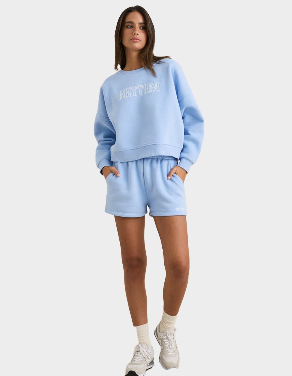RHYTHM Womens Fleece Shorts - BLUE