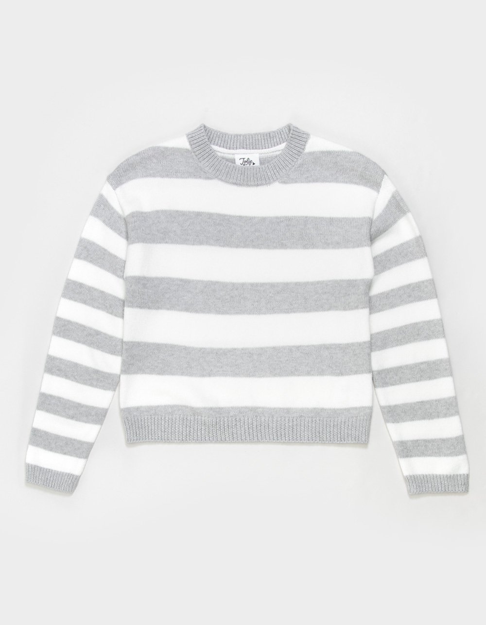 JOLIE & JOY Girls Stripe Sweater - HEATHER GRAY