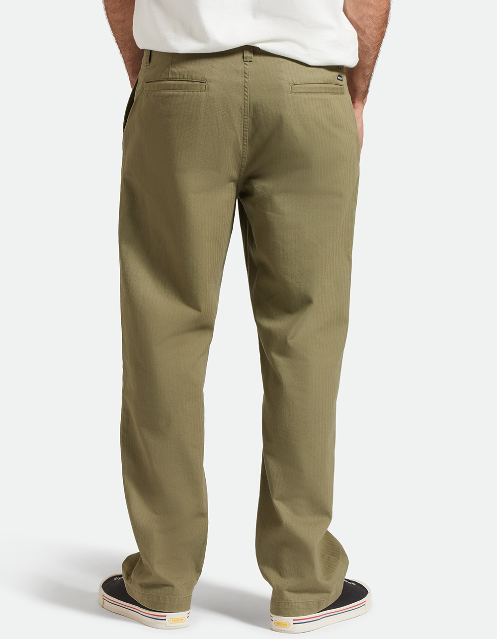 BRIXTON Surplus Herringbone Mens Relaxed Pants - OLIVE