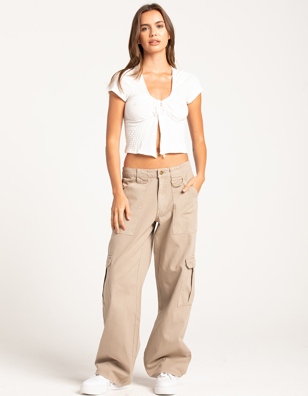 cotton Cargo Pants for women wide leg Plus size Korean style Summer 2023  loose High waist casual pants | Lazada