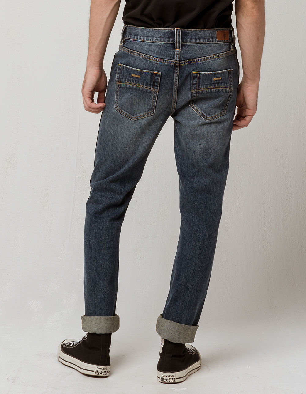 RSQ London Side Taping Mens Skinny Taper Jeans image number 3