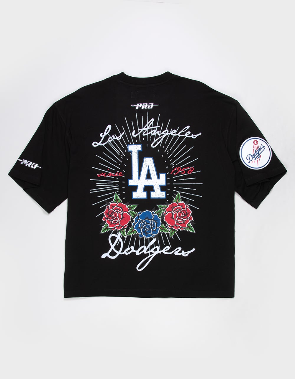 PRO STANDARD Los Angeles Dodgers Roses Mens Boxy Tee - BLACK