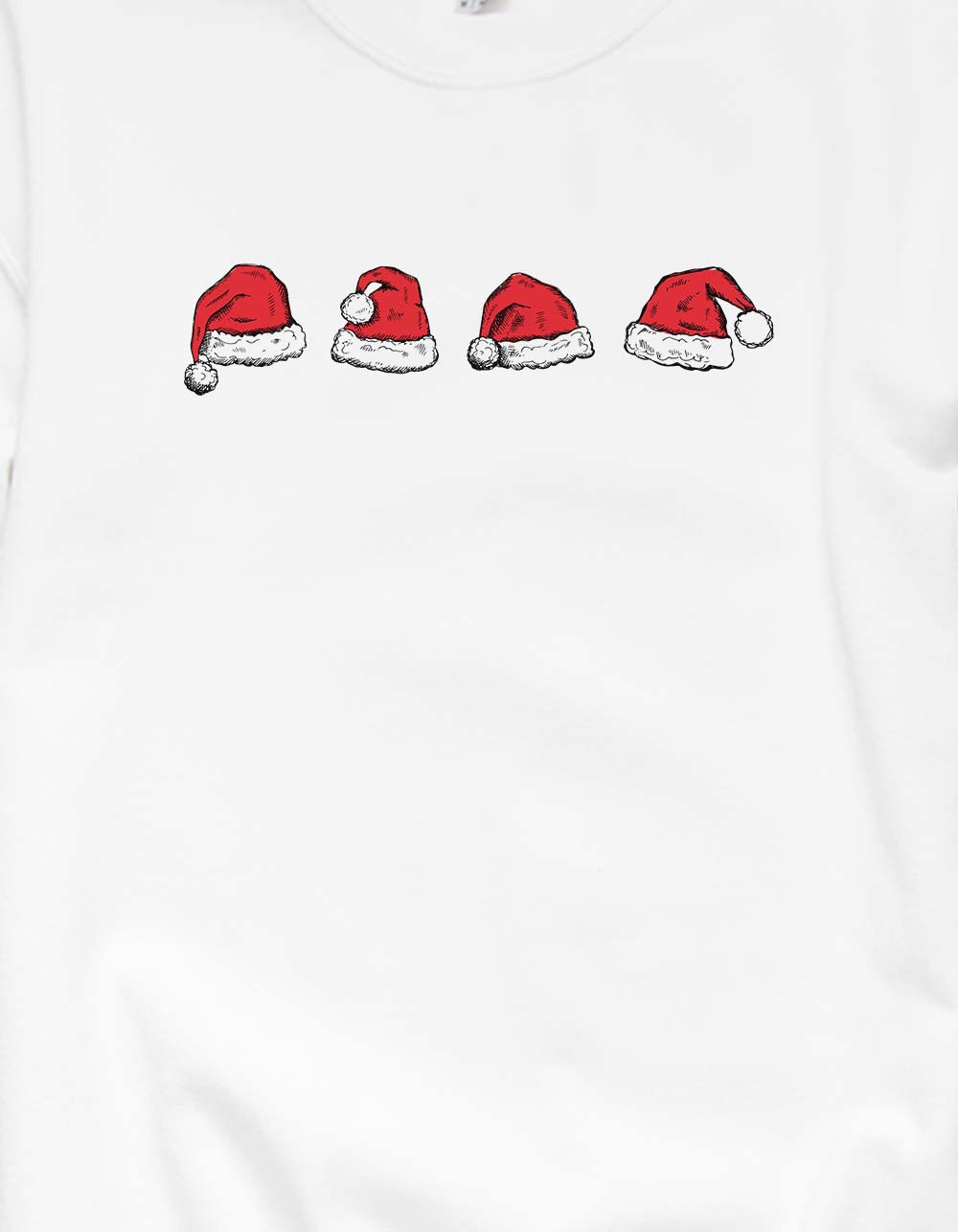 SANTA Hat Lineup Unisex Crewneck Sweatshirt - WHITE