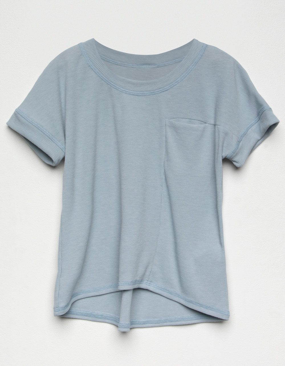 FOR ALL SEASONS Ribbed Girls Pocket Tee image number 0