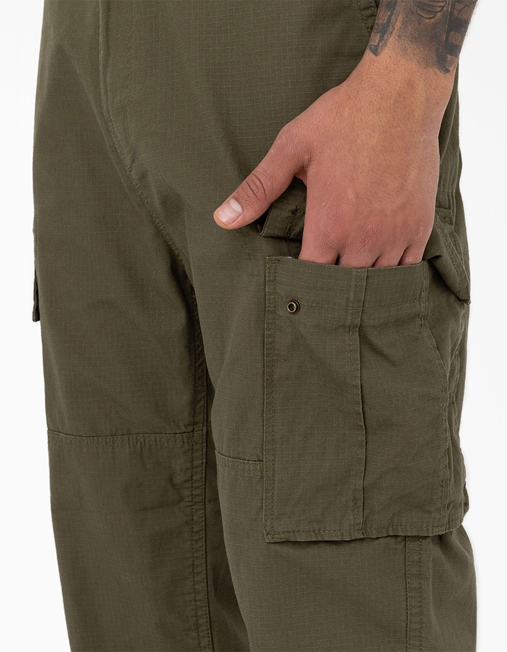 DICKIES Eagle Bend Relaxed Fit Double Knee Mens Cargo Pants - OLIVE