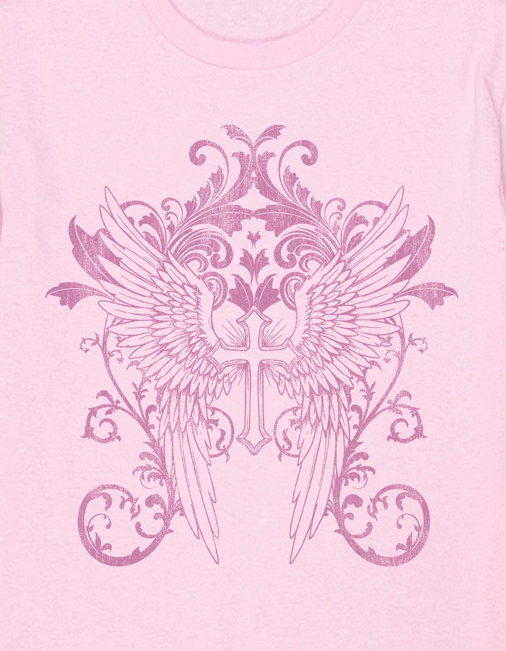 CROSS Winged Crest Unisex Kids Tee - LIGHT PINK