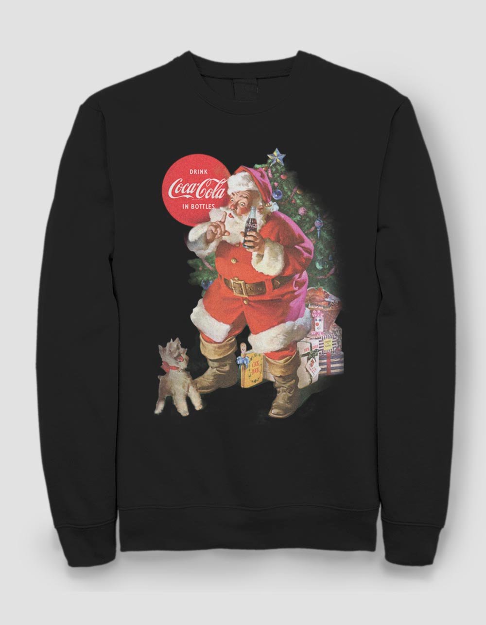 COCA-COLA Vintage Santa Unisex Christmas Sweatshirt - BLACK