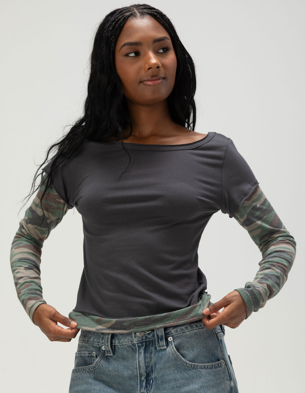 FULL TILT CAMO Long Sleeve 2fer Tee