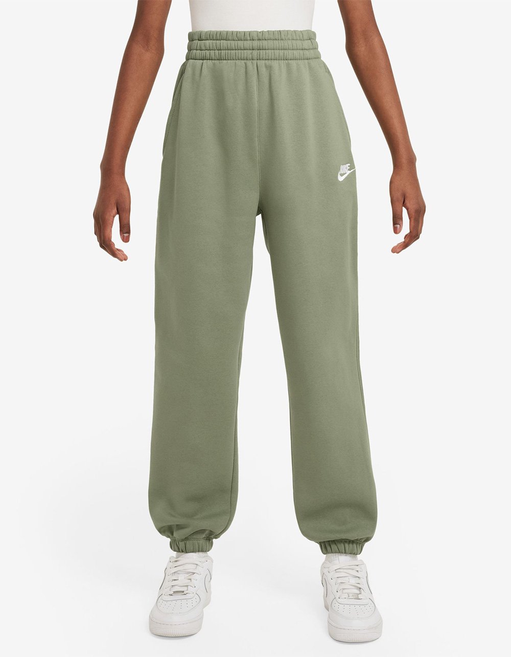 NIKE Sportswear Club Girls Oversized Fleece Joggers - OLIVE