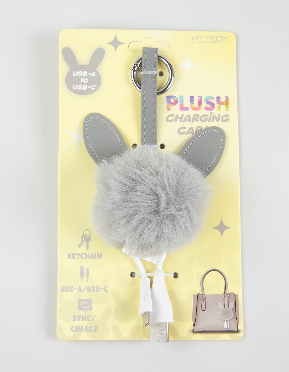 Plush Keychain USB-A to USB-C Phone Charger